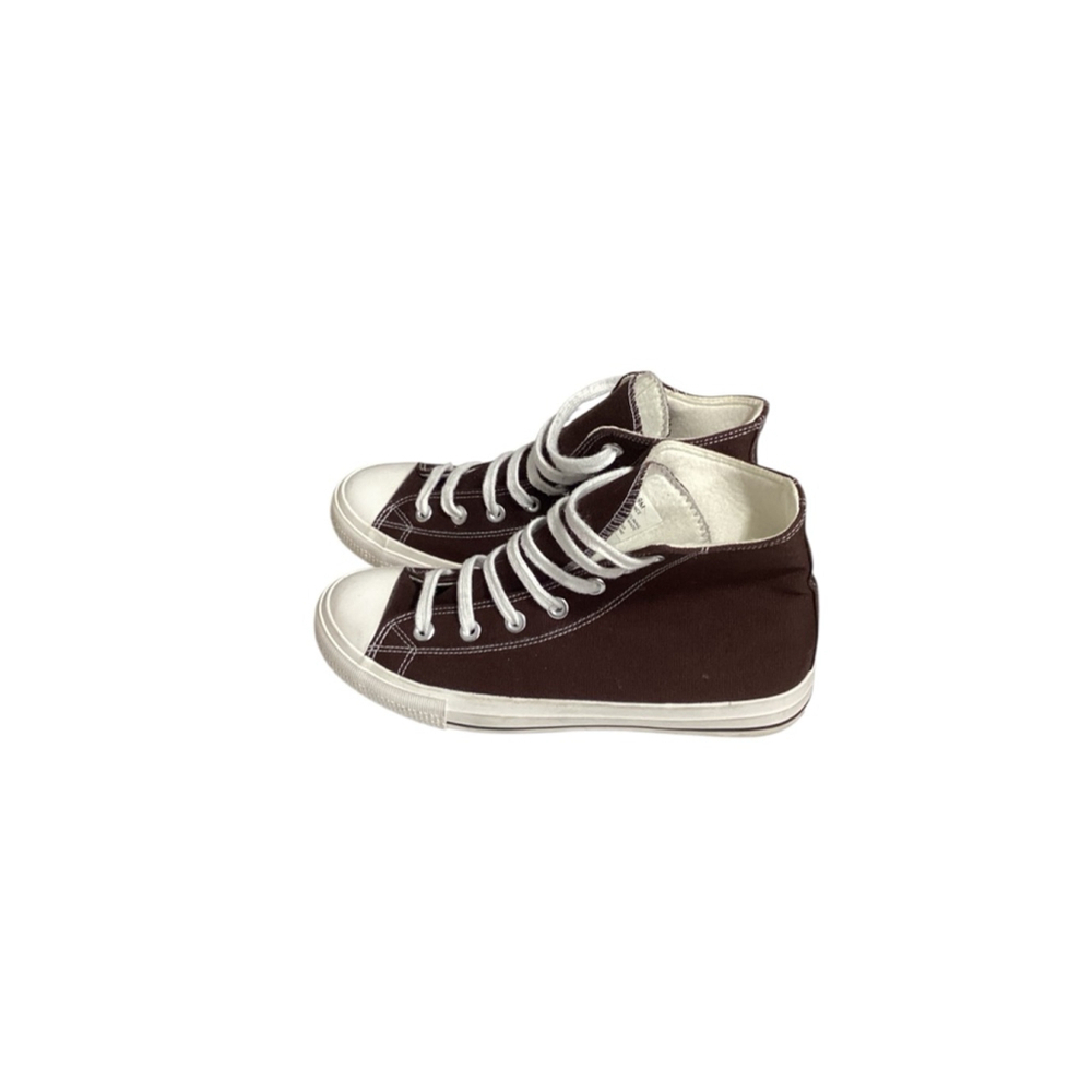 Women’s size 9 Chocolate Brown & White High-Top Casual Canvas Sneakers Unisex - Picture 5 of 8